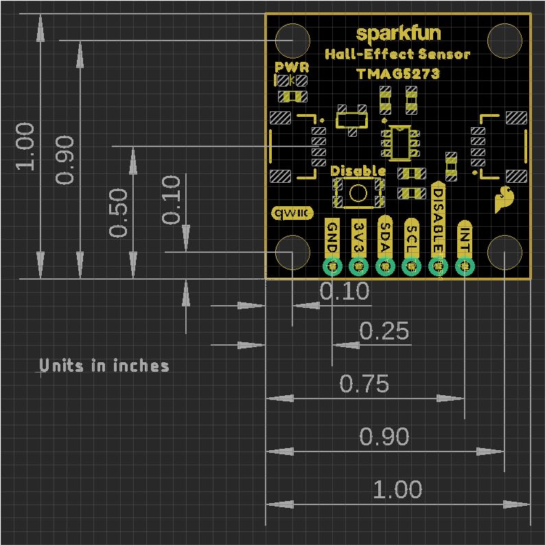 Spark Fun Linear 3D Hall-Effect Sensor - TMAG5273 (Qwiic) Low-Power, high-Precision Magnetic Field Sensor, Dimensions: 1.00 x 1.00 - Image 4